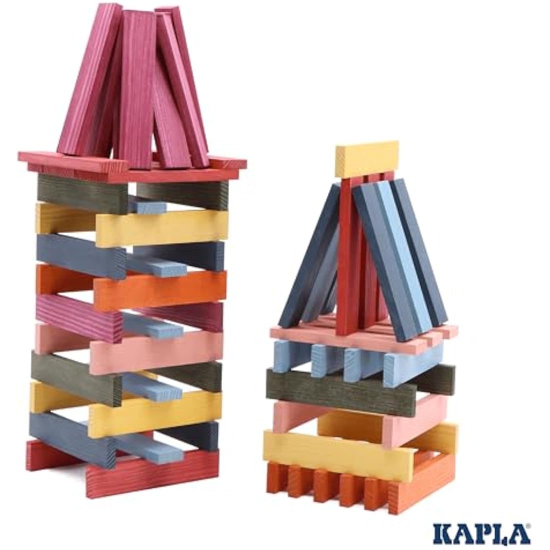KAPLA Octocolor 100-Piece Wooden Construction Set – 8 Colors
