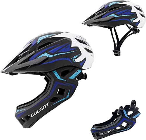 ONTYZZ Kids Full Face Bicycle Helmet with Detachable Chin Guard & Visor