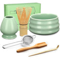 Geebuzz 6-Piece Matcha Whisk Set with Ceramic Bowl and Bamboo Tools