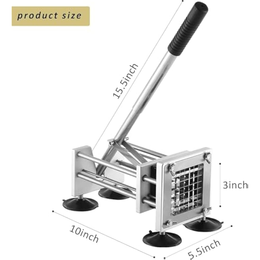 Canirologas Stainless Steel French Fry Cutter – Potato Chipper with 2 Blades