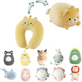 JOYRAVO Kids 2-in-1 Travel Pillow | Soft Plush Yellow Bear Neck Support