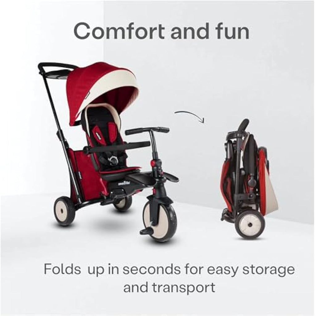 smarTrike STR5 7-in-1 Folding Toddler Trike and Stroller - Red