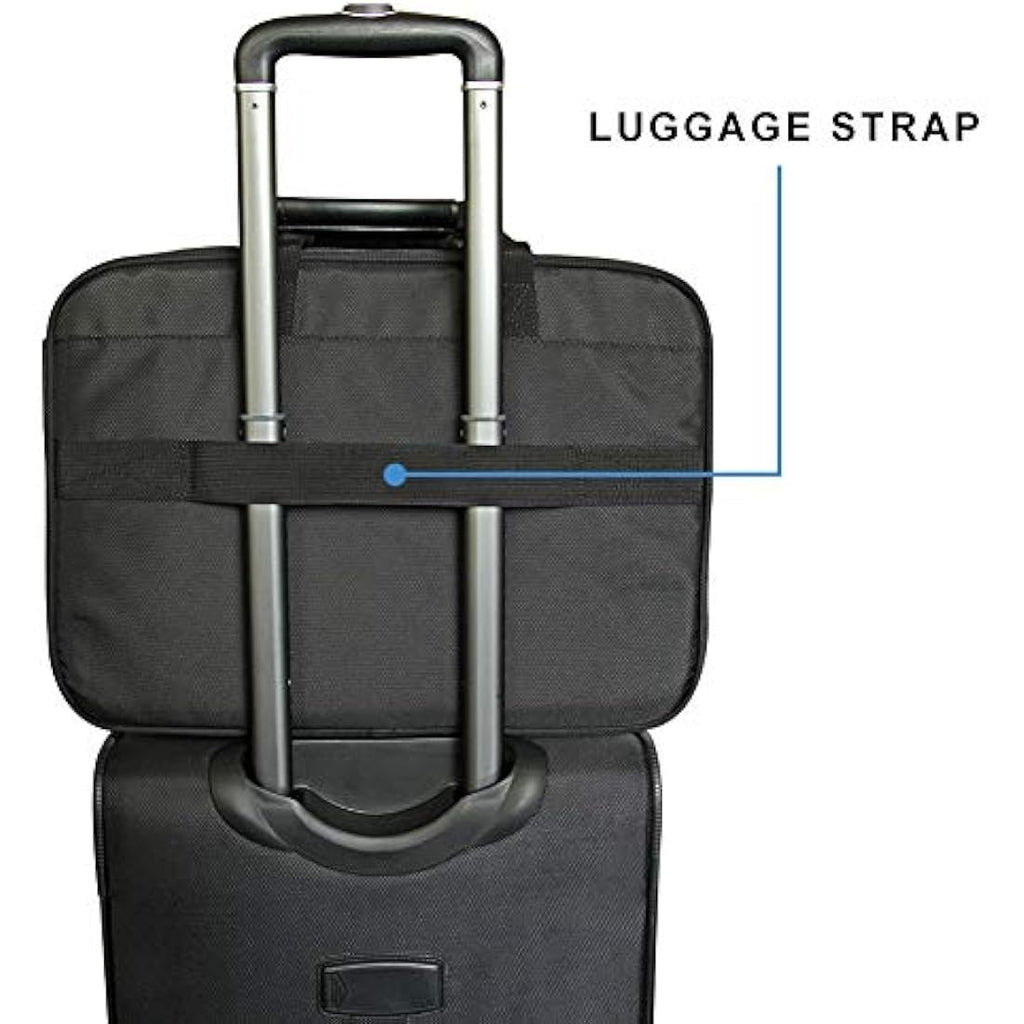KROSER 18 Inch Laptop Briefcase | Expandable Water-Repellent Bag - Black