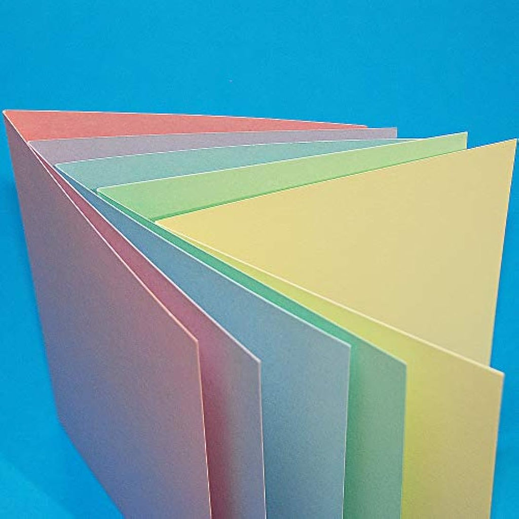 Craft UK 5x5 Square Card and Envelope Pack of 50 – Mixed Pastels