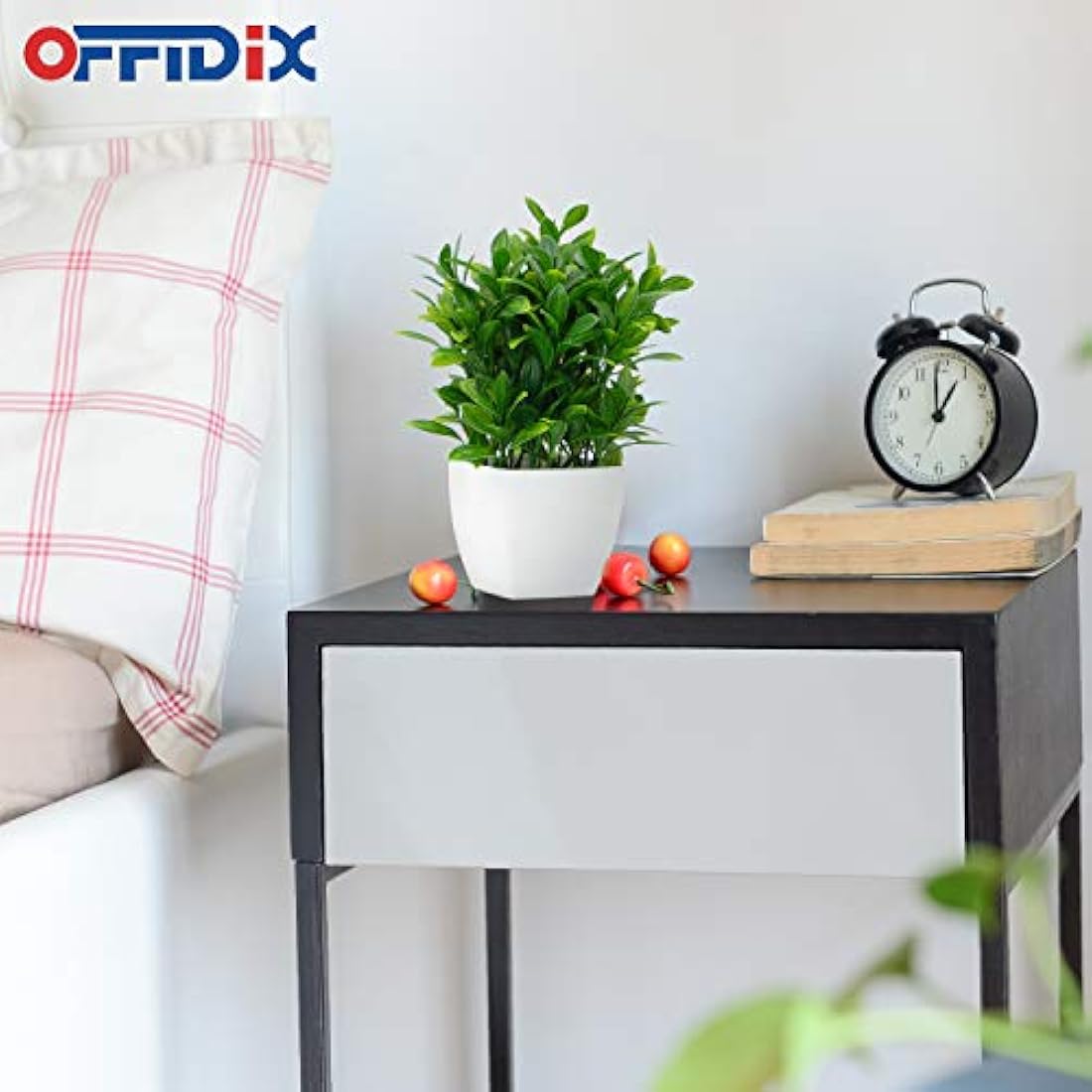 Jolof Store Artificial Eucalyptus Plant with Square Vase for Desk Decor