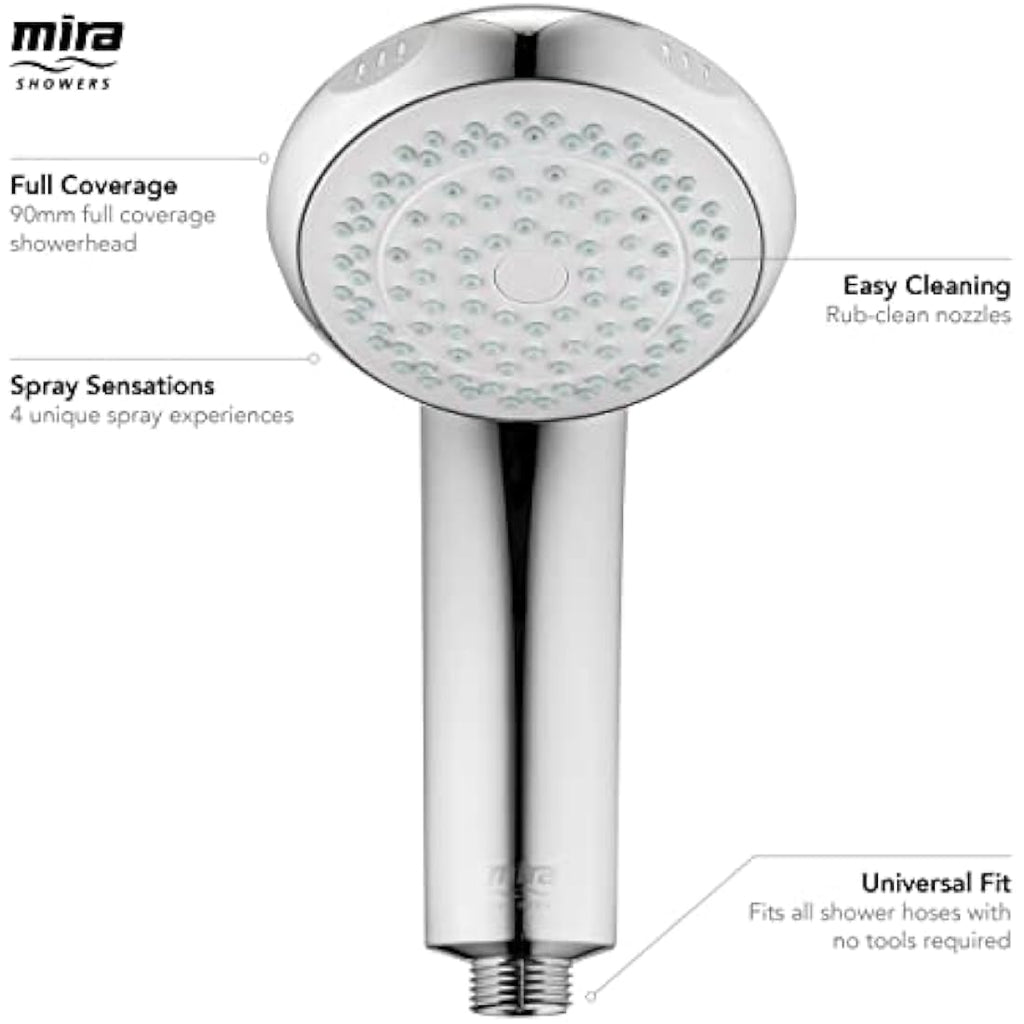 Mira Showers Logic Handheld Showerhead | 4 Spray Chrome - 2.1605.176