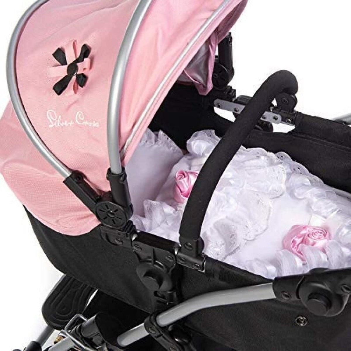 Roma Stephanie Dolls Pram Bundle with Pram / Pushchair, Doll, Highchair, Bag, Parasol & Pram set