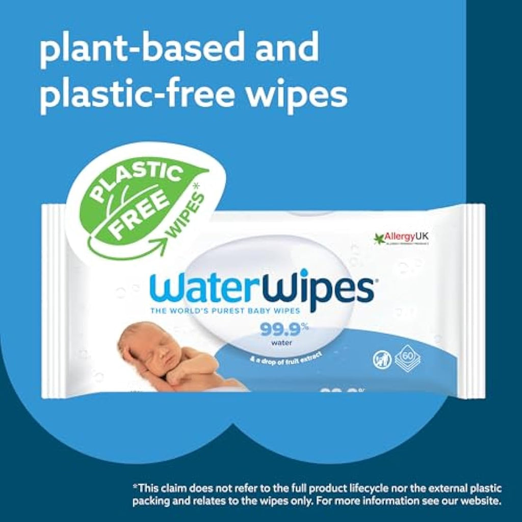 WaterWipes Sensitive Baby Wipes | 99.9% Water | 720 Count (12 Packs)