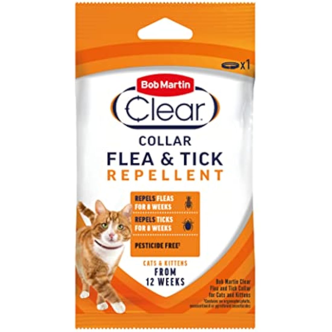 Bob Martin Clear Flea Repellent Collar for Cats – Pesticide-Free