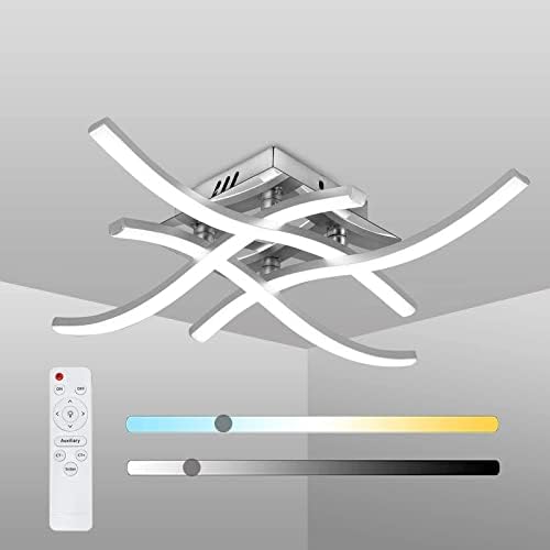 Jolof Store LED Ceiling Light – Dimmable 24W Curved Modern Metal Lamp