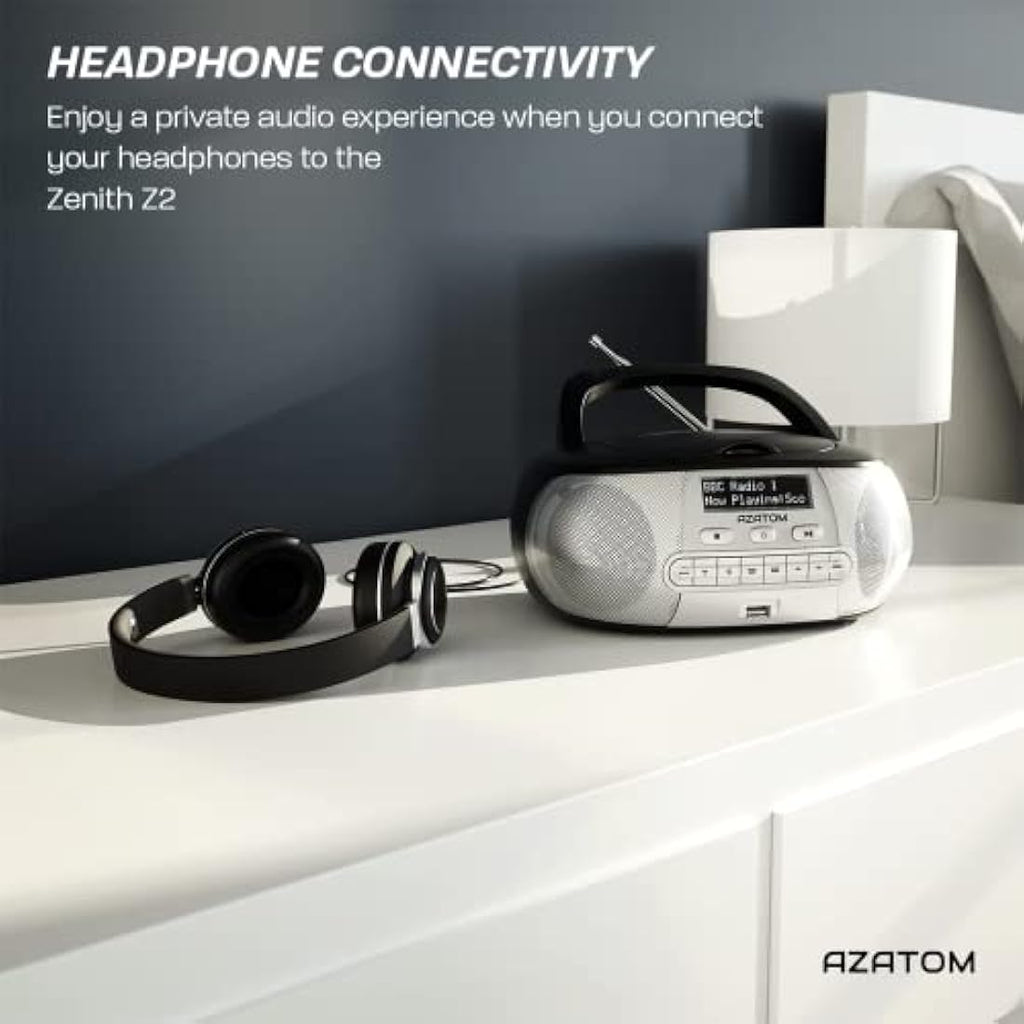 Azatom Zenith Z2 Portable CD Player | DAB/DAB+ Radio, Bluetooth & USB