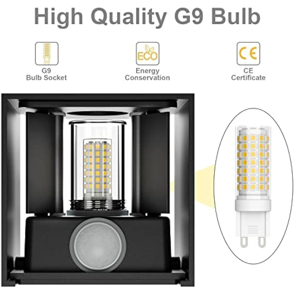 Klighten Outdoor Wall Light with Motion Sensor - IP54 Waterproof 2PCS