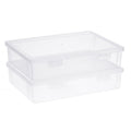 BTSKY Clear Plastic Storage Box with Flap Lid, Multipurpose Craft Organizers and Storage Box Art Supply Storage Organizer Plastic Sewing Box for