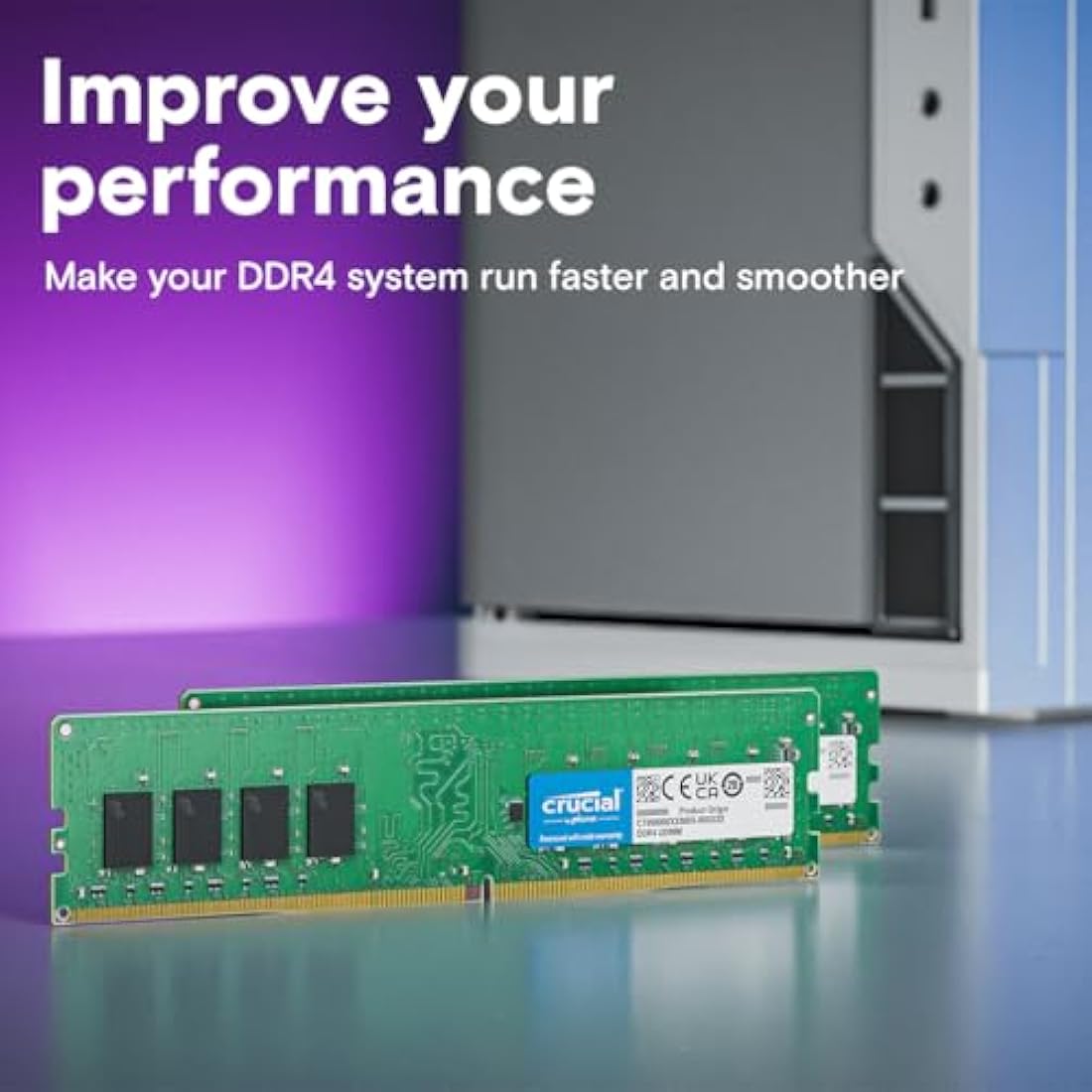 Crucial 32GB Kit (2x16GB) DDR4 3200MHz Desktop Memory – UDIMM RAM