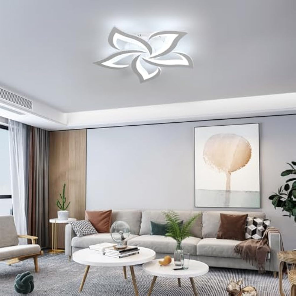 Riserva Modern Petal LED Ceiling Light | 60W Cool White Acrylic Lamp
