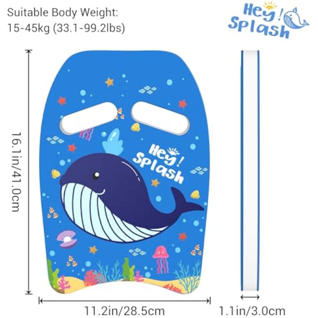 HeySplash Swimming Kickboard – Ergonomic Pool Float for Kids and Adults