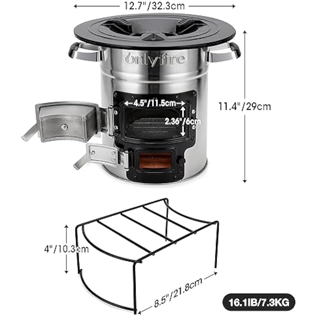 Stainless Steel Rocket Stove – Portable Wood Burning Camp Stove