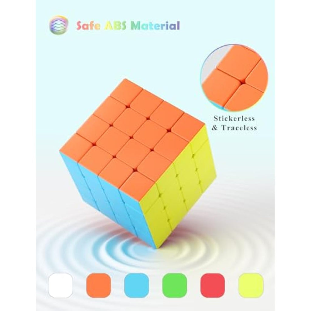 Roxenda 4x4 Speed Cube – Stickerless Frosted Magic Puzzle Toy