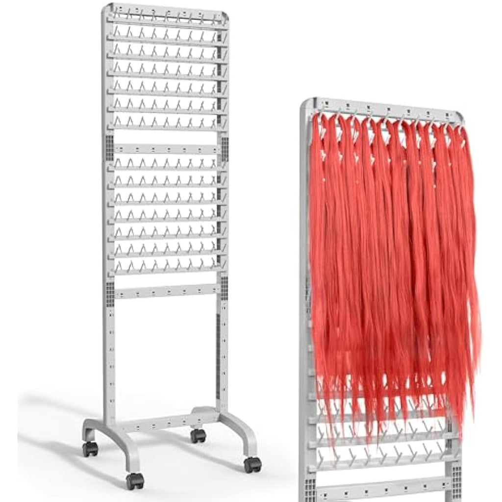 Jolof Store 280 Pegs Braiding Hair Rack – Adjustable 2-Sided Stand with Wheels
