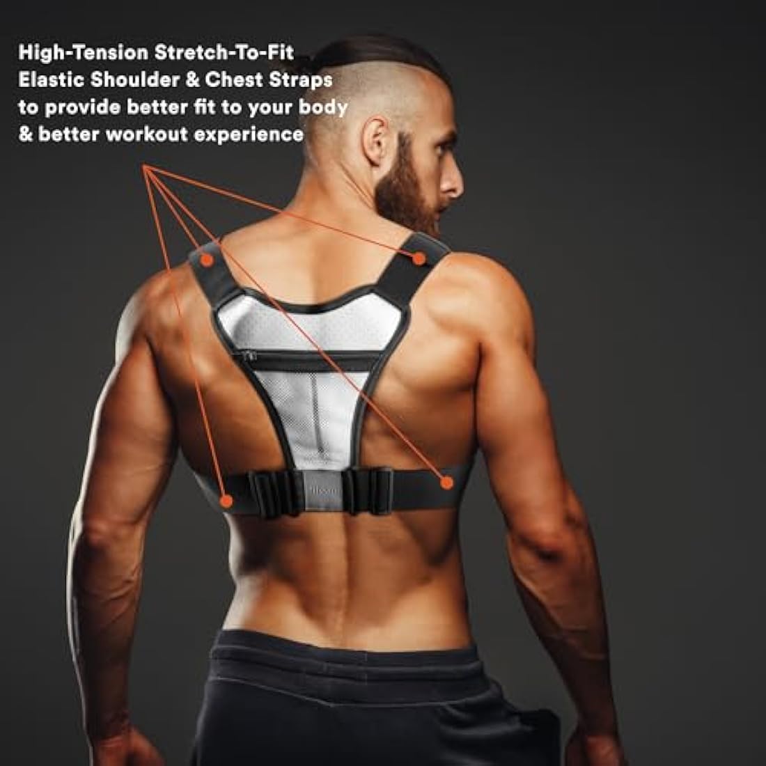 Fitdom Tactical Sports Utility Chest Pack | Water-Resistant EDC Vest, White