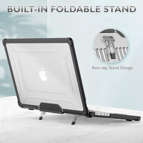 SEYMCY MacBook Pro 16 Case (2021-2024) | Hard Shell Cover with Kickstand