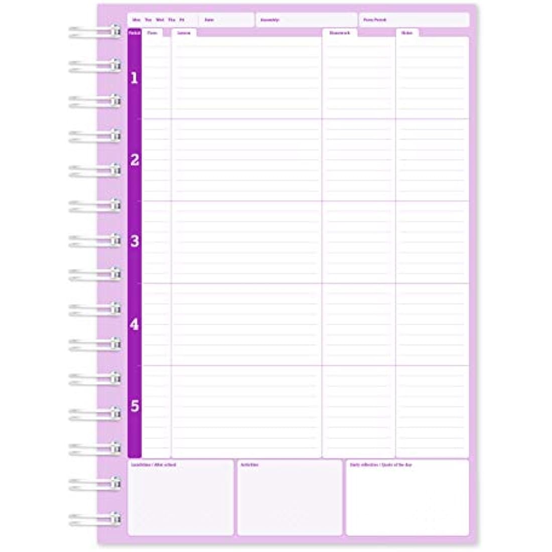 Silvine A5 Teacher's Academic Planner | 5 Period Hardback Record Book