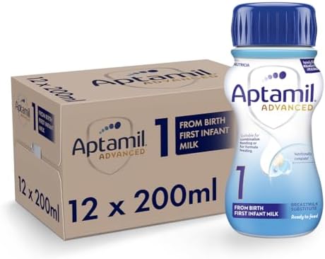 Aptamil Advanced 1 First Infant Milk Liquid Formula, 200ml (Pack of 12)