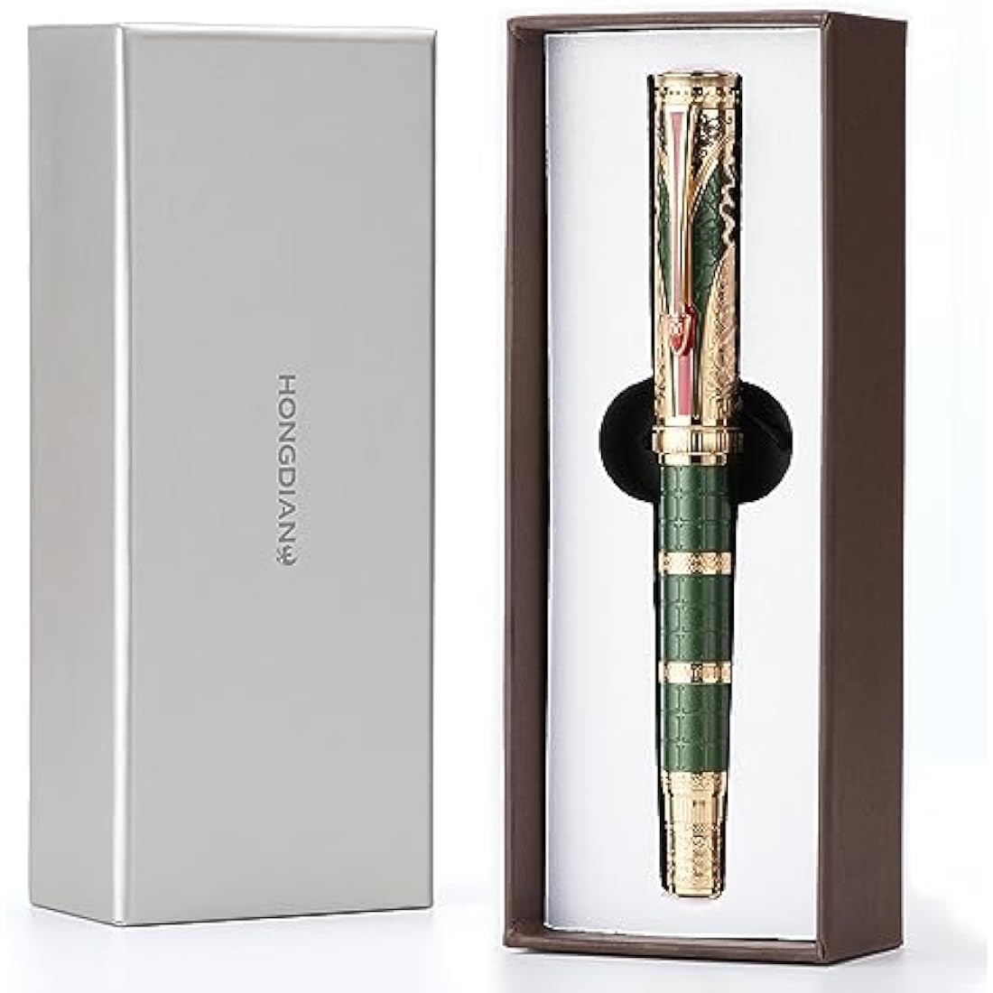 Hongdian D5 Qin Dynasty Fountain Pen | Fine Nib Piston Filling Metal Pen