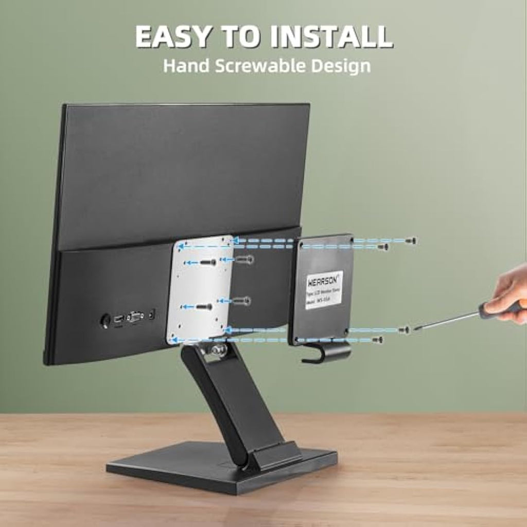 Wearson WS-03A Adjustable Metal Monitor Stand | VESA 75x75 100x100mm
