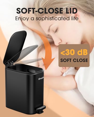 6L Slim Bathroom Pedal Bin – Soft Close & Inner Bucket