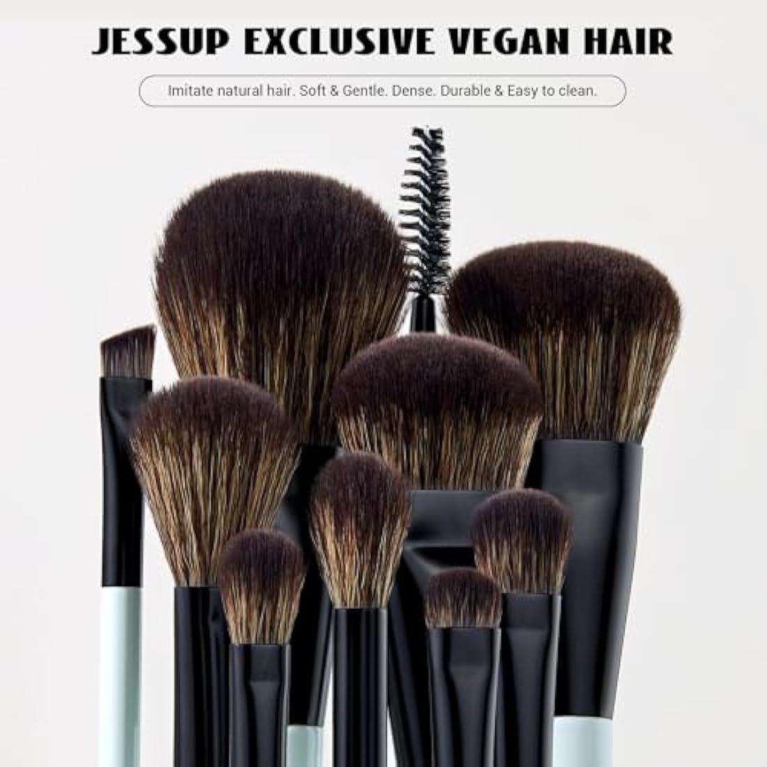 Jessup 6pcs Double Sided Makeup Brush Set | Vegan Foundation & Eye Brushes