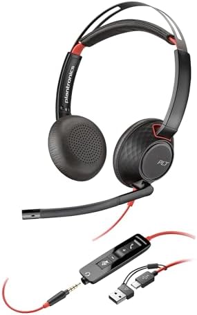 Poly Blackwire 5220 Wired Headset | Noise-Canceling USB-C & 3.5mm