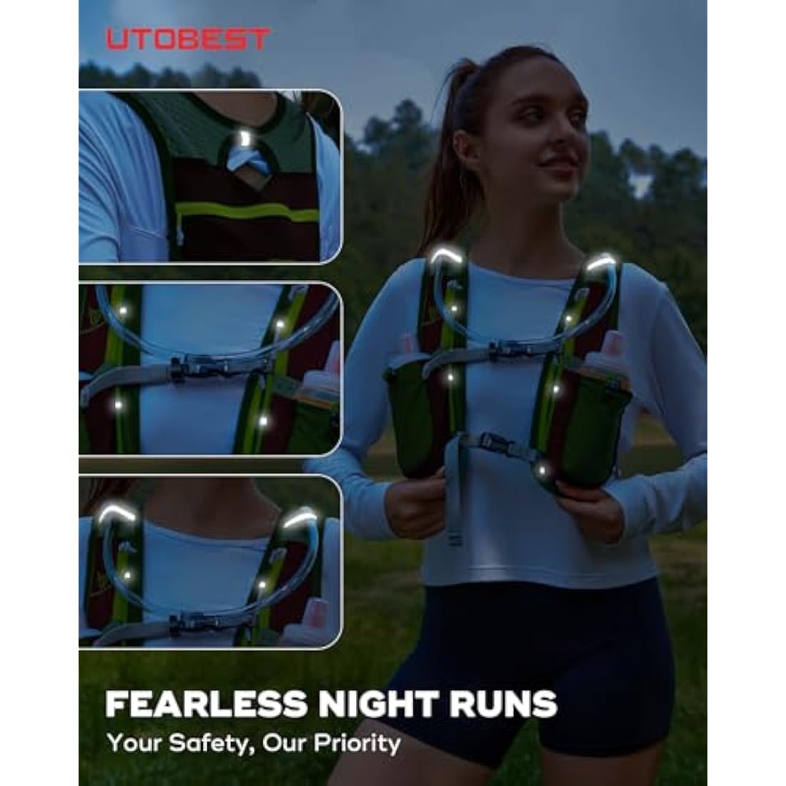 UTOBEST 5L Running Vest – Lightweight Hydration Pack with 1.5L Bladder