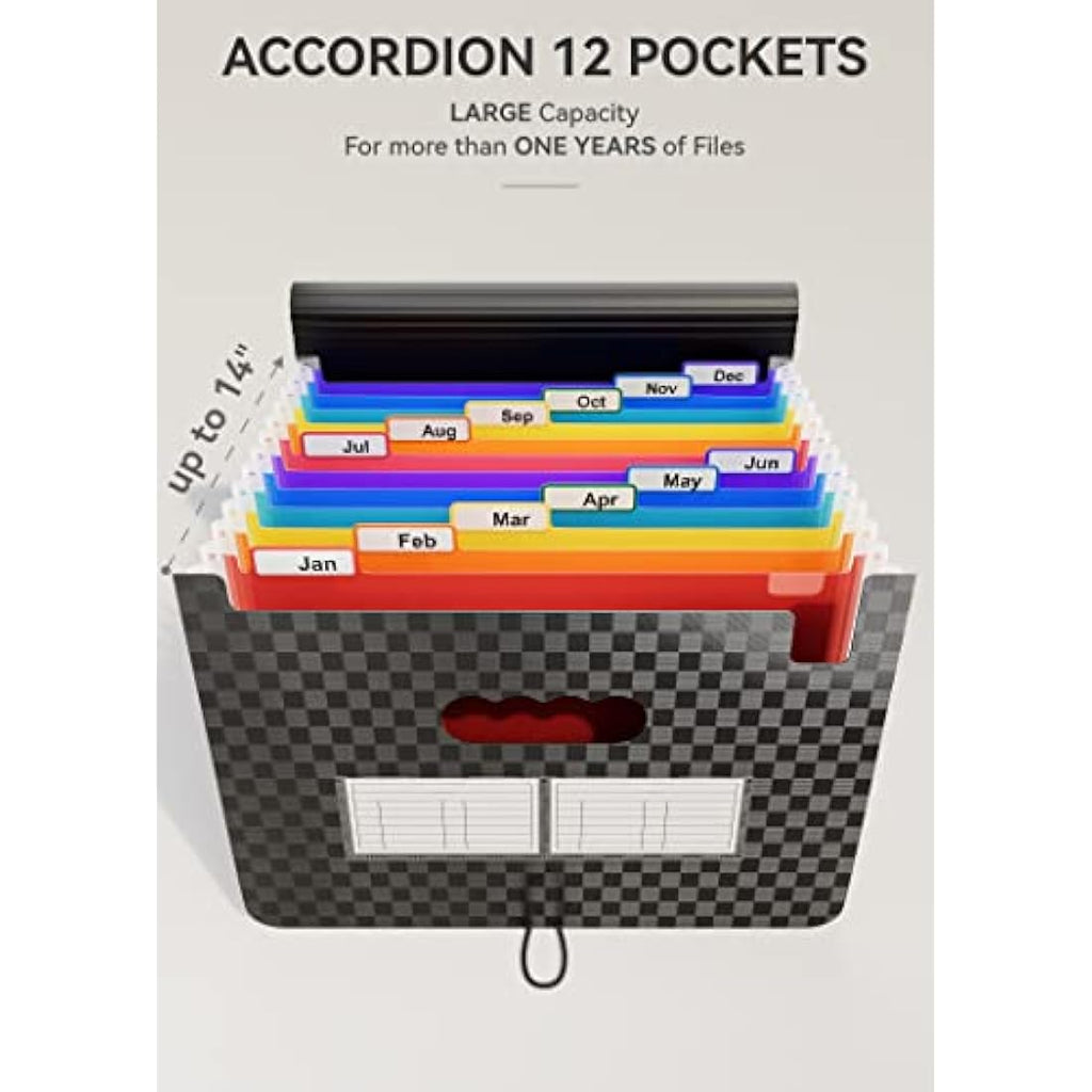 ABC life 13 Pockets Expanding File Organiser | A4 Grid Document Folder