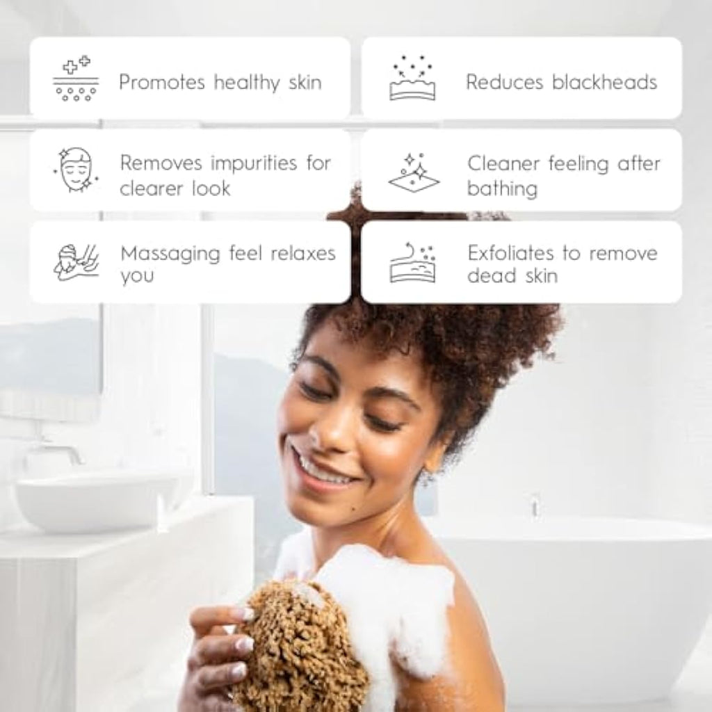 NAROA Natural Honeycomb Sea Sponge – Soft Exfoliating Body Scrubber