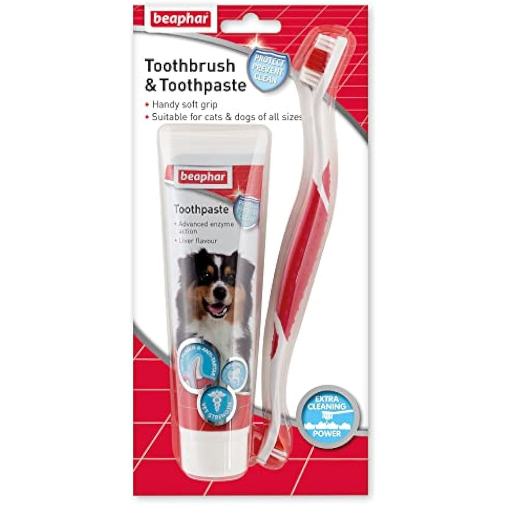 Beaphar Pet Dental Care Kit – Enzymatic Toothpaste & Toothbrush for Dogs