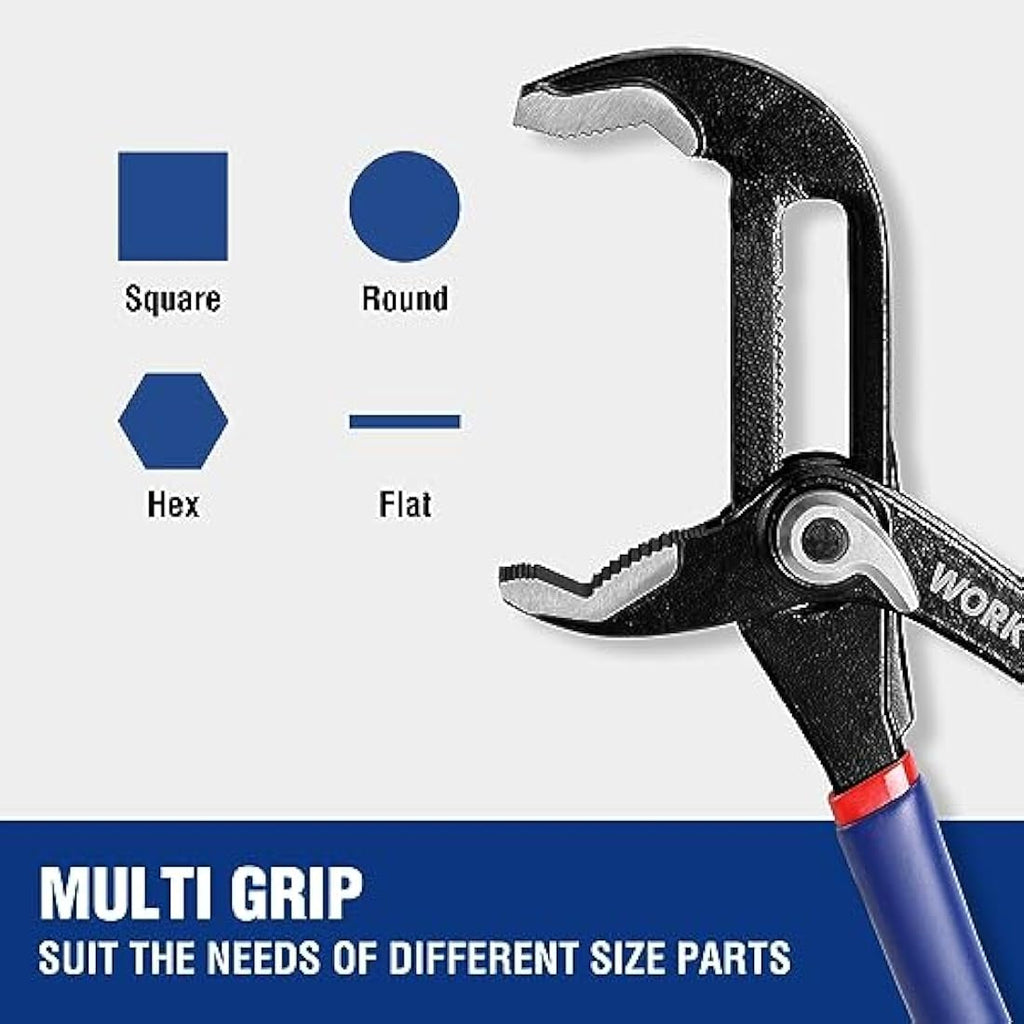 WORKPRO Water Pump Pliers Set – 2-Piece Quick Change Plumbing Grips