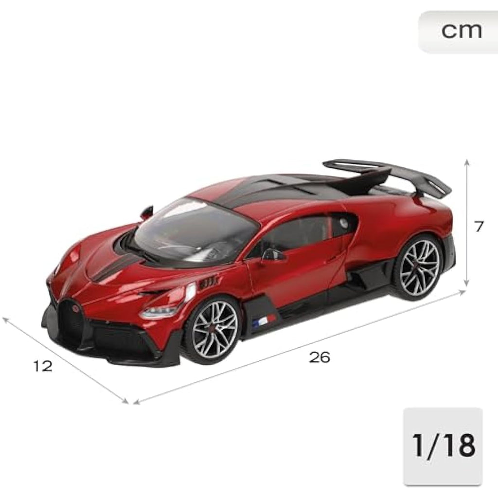 Bburago Bugatti Divo Diecast Model Car – 1:18 Scale Red Collector Edition