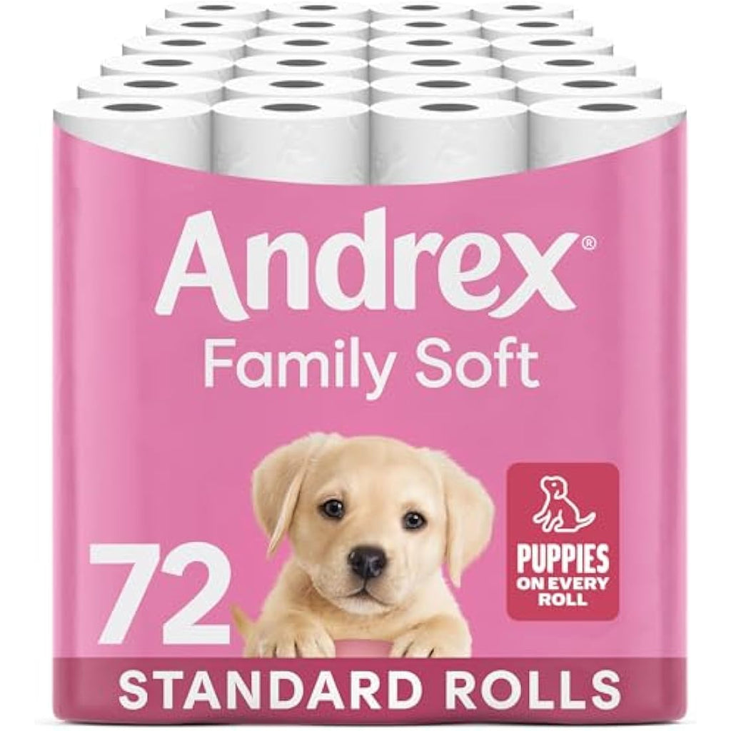 Andrex Family Soft Toilet Tissue – 72 Bulk Rolls – Fragrance Free
