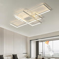 JIINOO Modern LED Chandelier – 50W Dimmable 3-Layer Square Ceiling Light