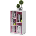 Furinno Luder 5-Cube Reversible Open Storage Shelf - White/Pink