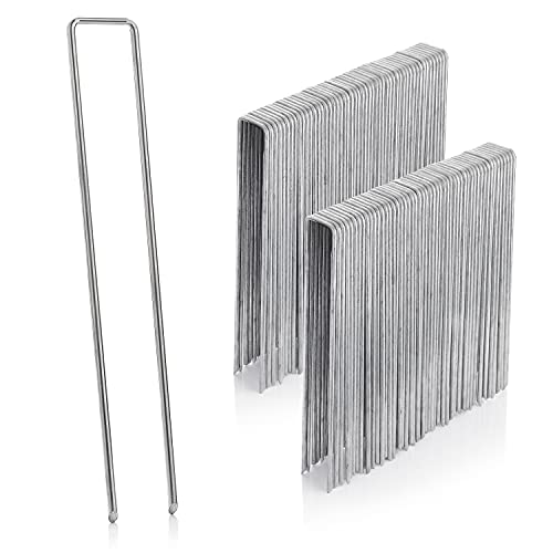 GardenMate Galvanised Steel Ground Anchors - 200mm Garden Staples