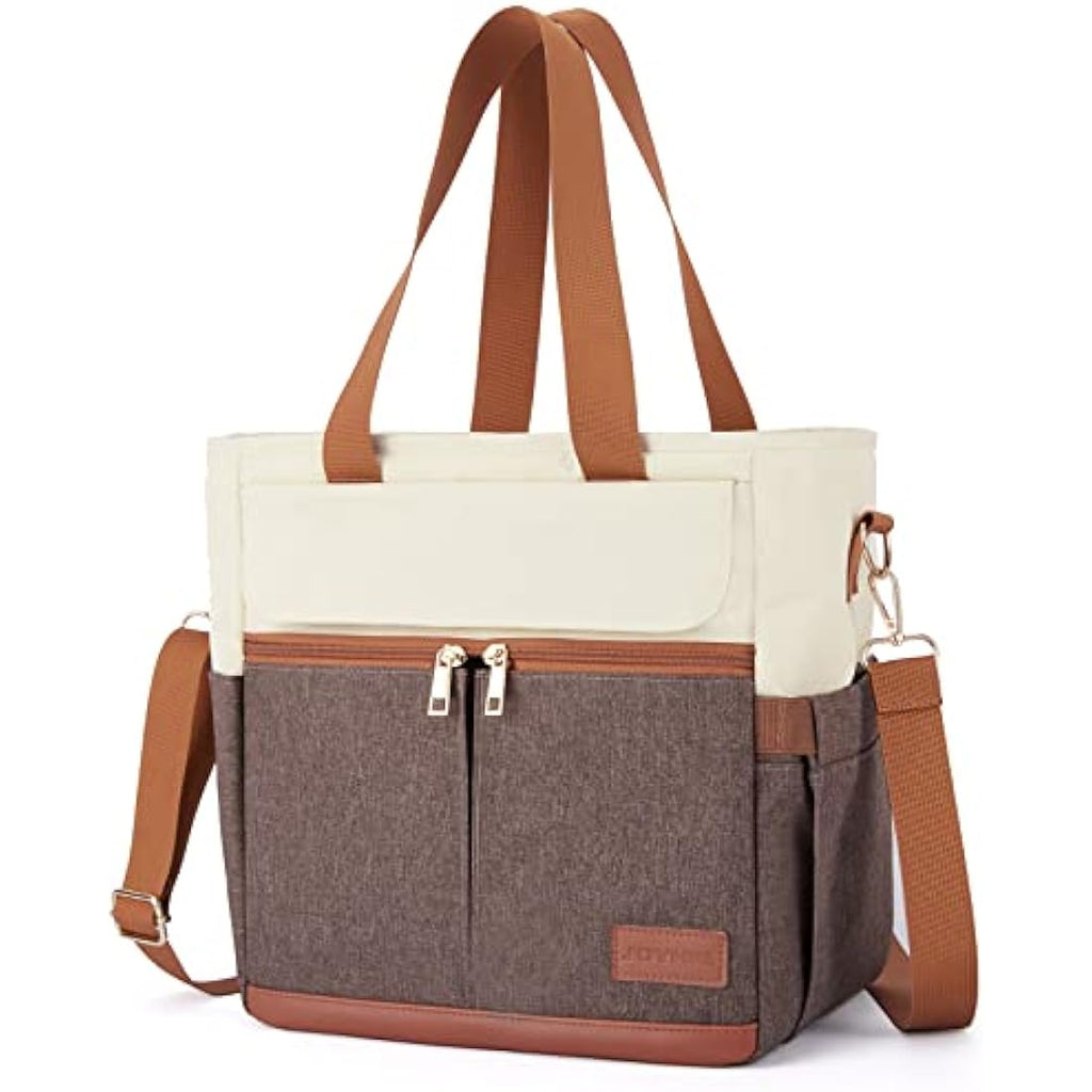 JOYHILL Insulated Lunch Bag – Leakproof Reusable Cooler Tote, Brown