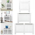 Royalswill White Radiator Cover – Small Vertical Slatted MDF Cabinet