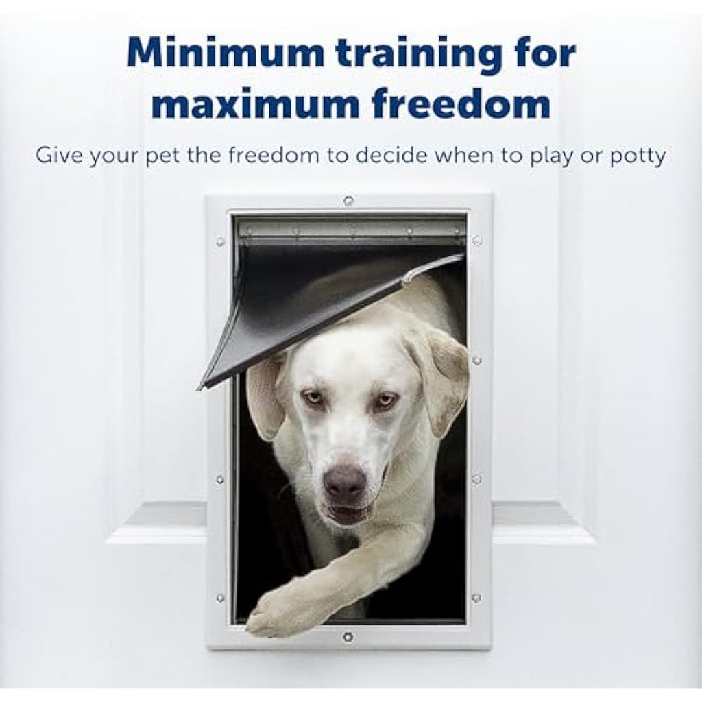 PetSafe Aluminium Pet Door – Durable Small Dog & Cat Flap, White