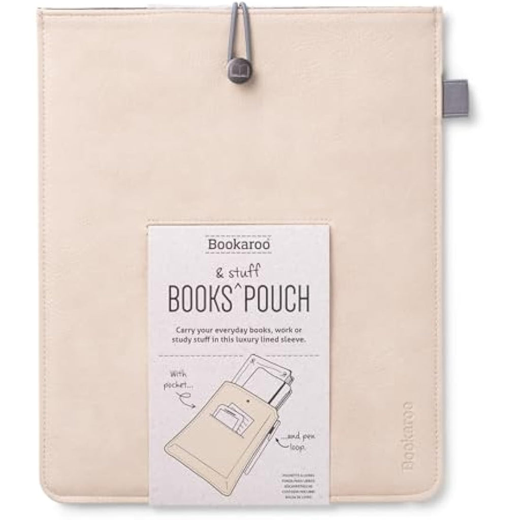 Bookaroo Leather-Look Stationery Pouch & Tablet Sleeve - Cream
