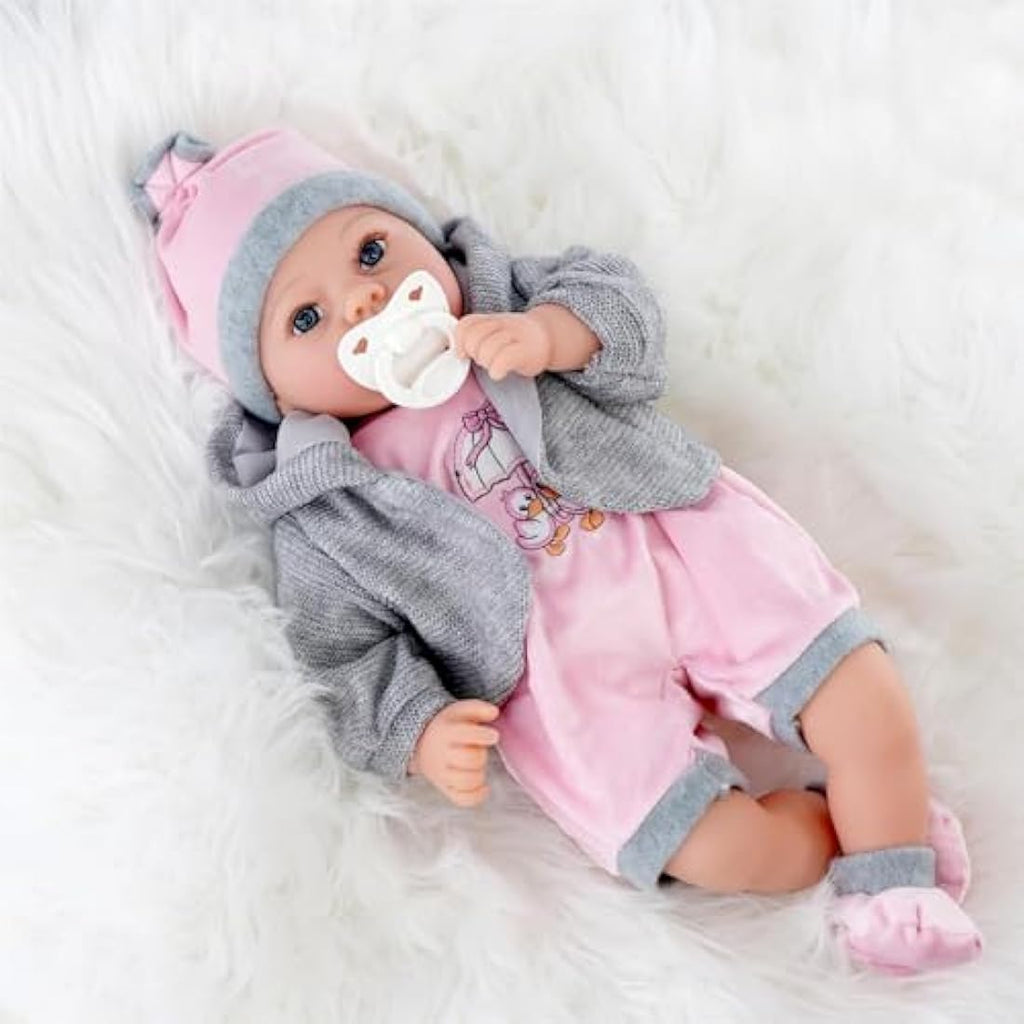 BiBi Doll 18" Realistic Baby Doll – Soft Vinyl Interactive Toy