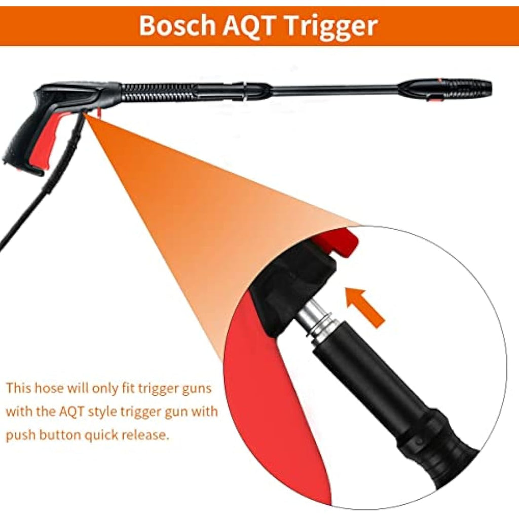 Fai Top 15M High Pressure Hose for Bosch AQT Washers | Tangle-Free Black