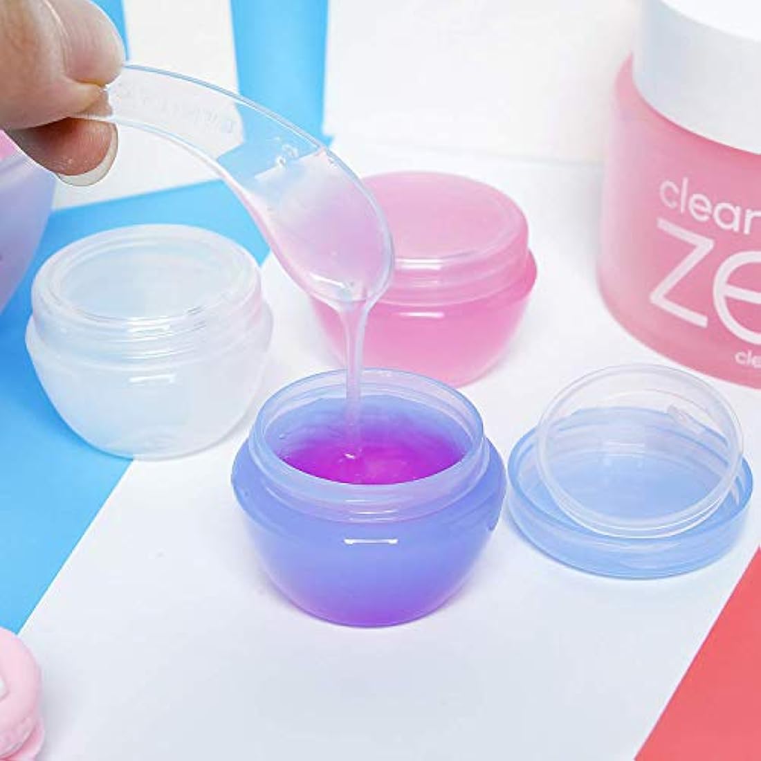 20-Piece 10g Clear Cosmetic Sample Jars with Spatulas