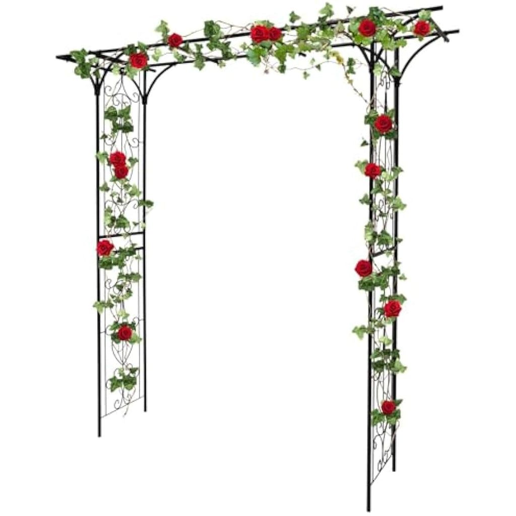 Jolof Store 2m Flat Top Garden Arch – Heavy Duty Metal Wedding Trellis